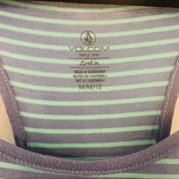 Volcom tank top, turquoise and lavender stripe, brand new with tags. - Picture 3 of 5